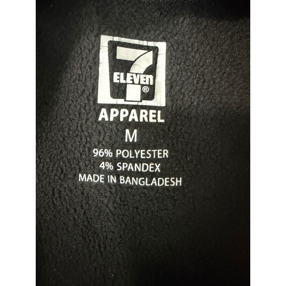 7-Eleven Jacket Apparel Mens Size Medium‎ Black Softshell Jacket Fleece Line - Picture 3 of 11